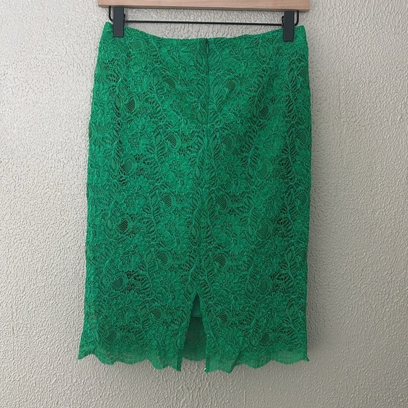 Anthropologie Mignon Doo Lace Veiled Pencil Skirt, Medium, Green - Picture 5 of 8